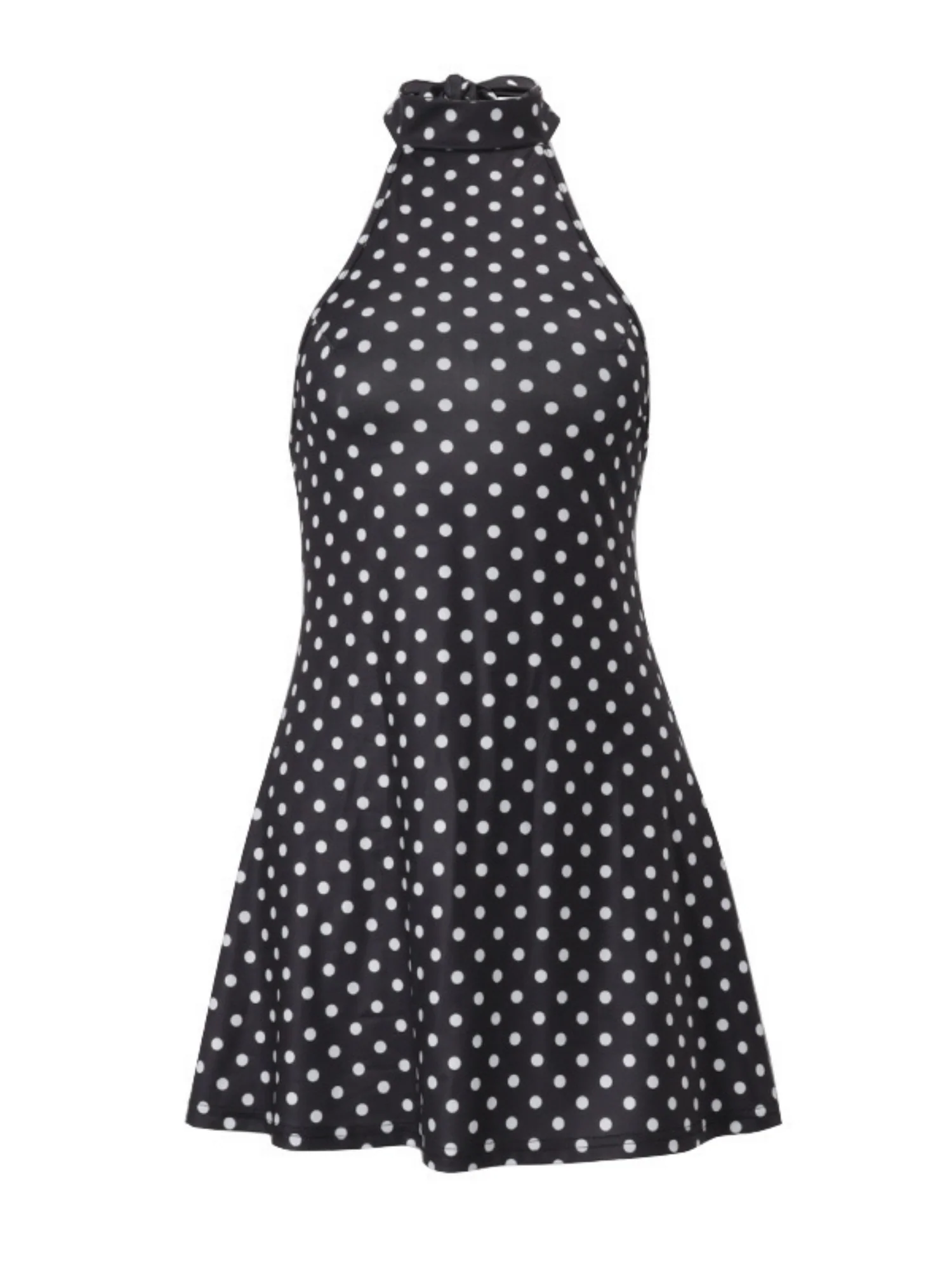 Polka Dots Neckband Backless Sweet Mini&Short Dresses - Image 7