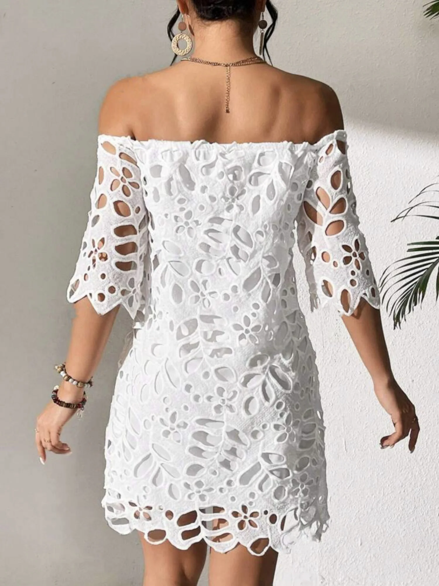 Lace Cutout Off-shoulder Mini&Short Dresses - Image 2