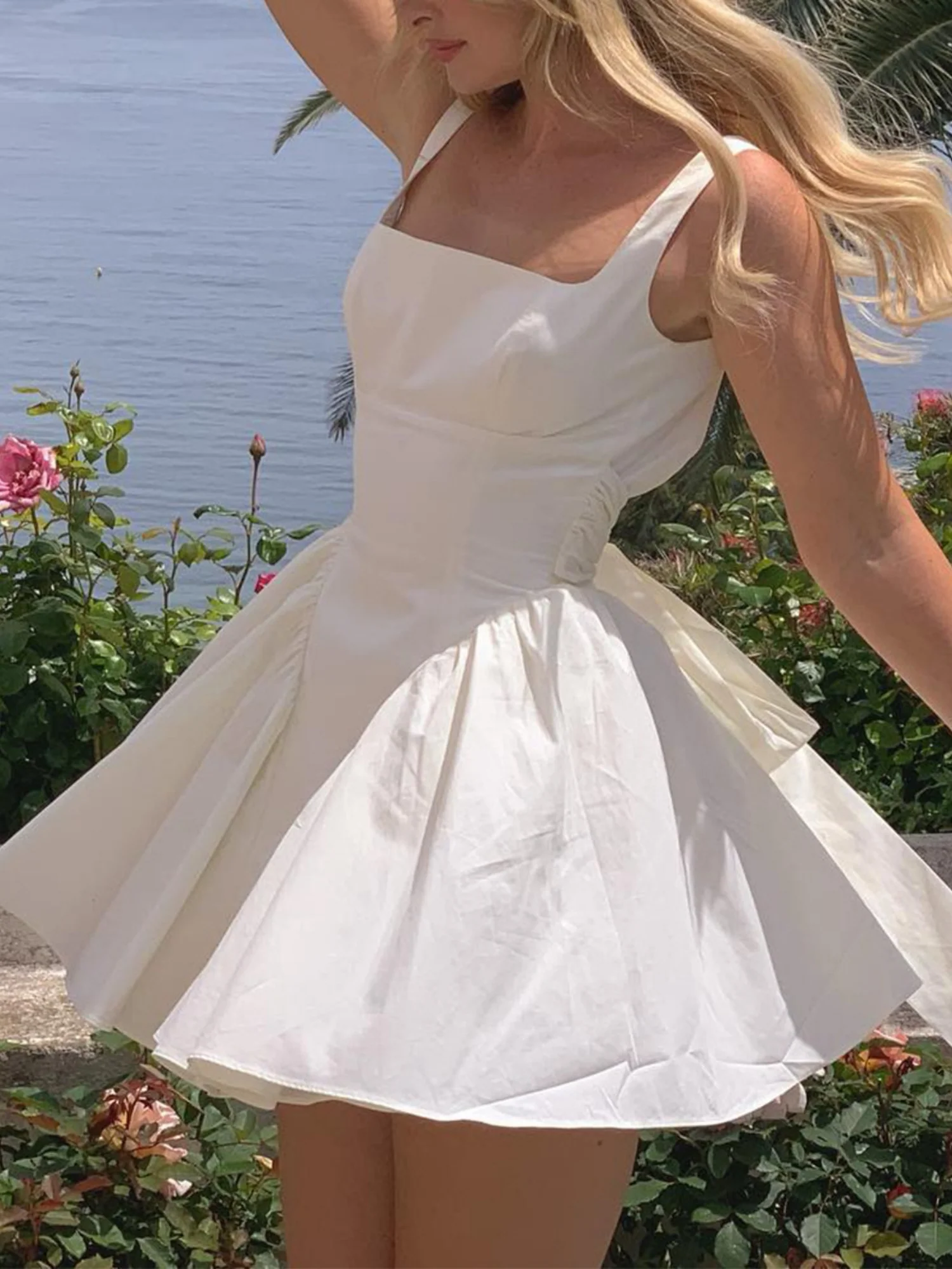 Bow Backless Strappy Mini&Short Dresses - Image 3