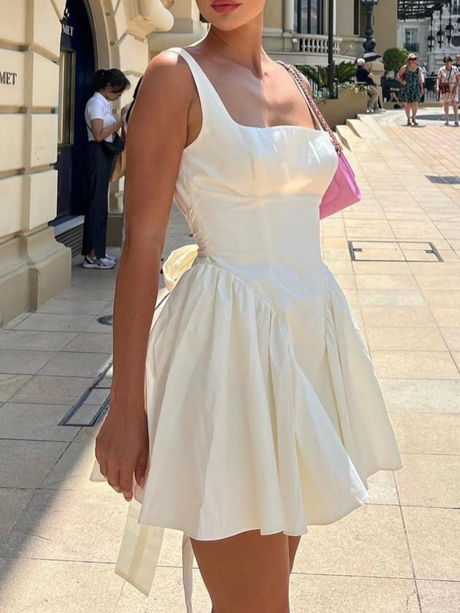 Bow Backless Strappy Mini&Short Dresses - Image 4