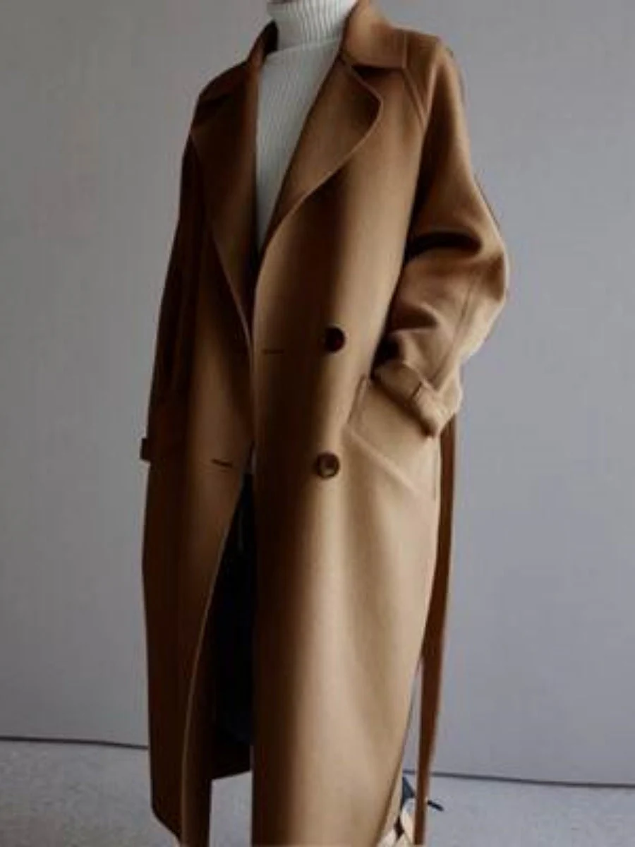 Mid-length Woolen Cloth Double-breasted Woolen Cloth Coats - Image 4