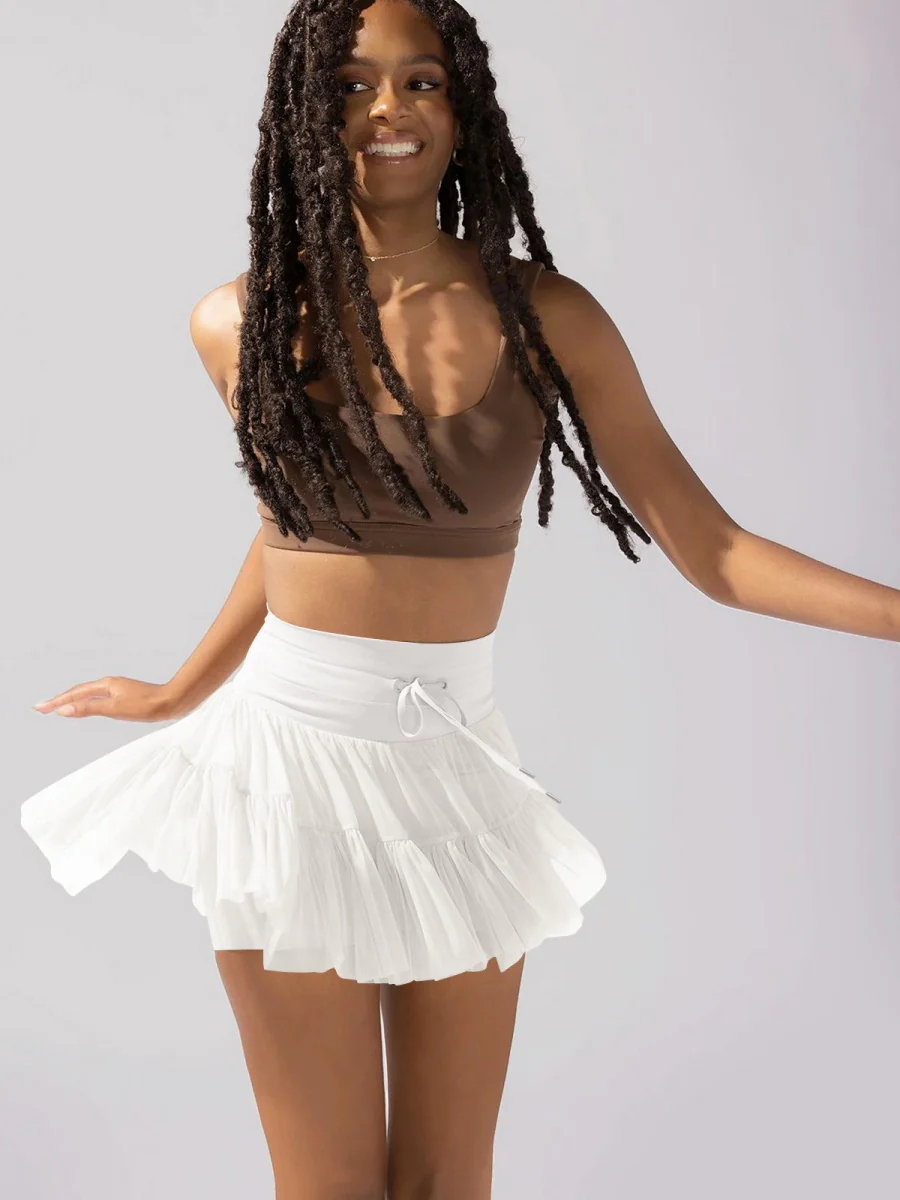 Culottes Sports Pocket Mesh High Waist Skirts - Image 21