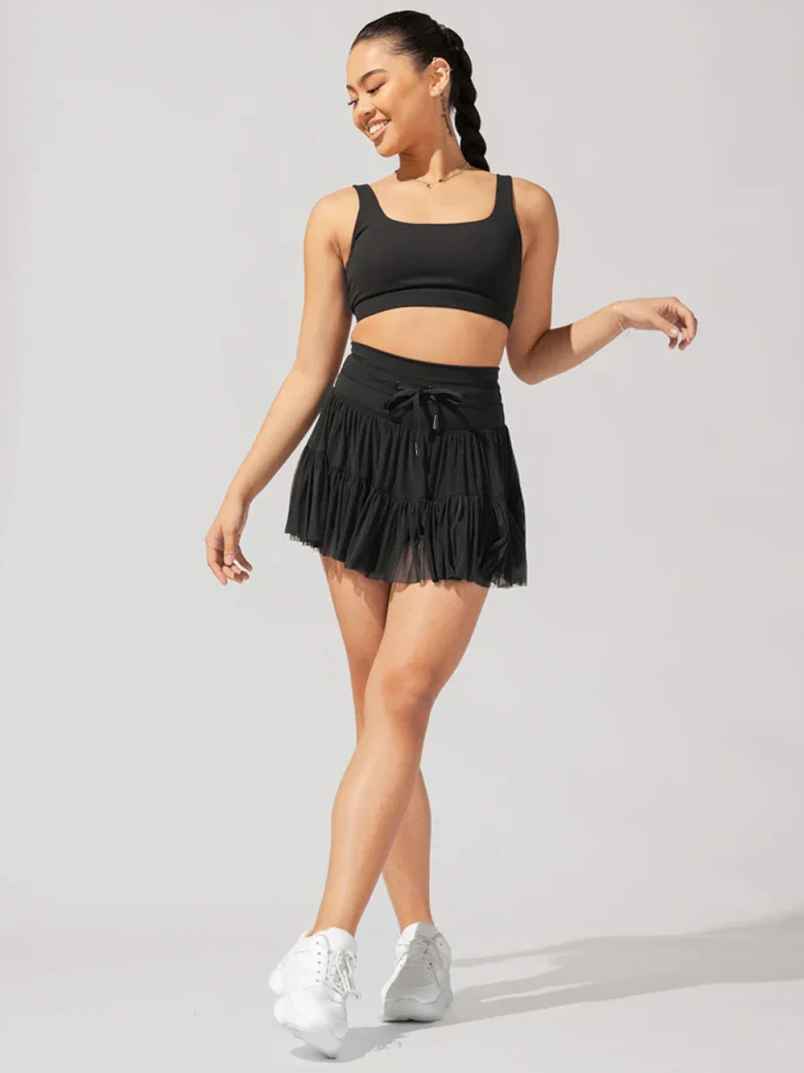 Culottes Sports Pocket Mesh High Waist Skirts - Image 3