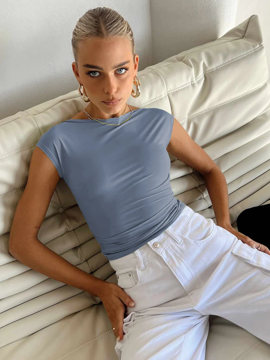 Sexy Short Sleeve Backless T-shirts - Image 7