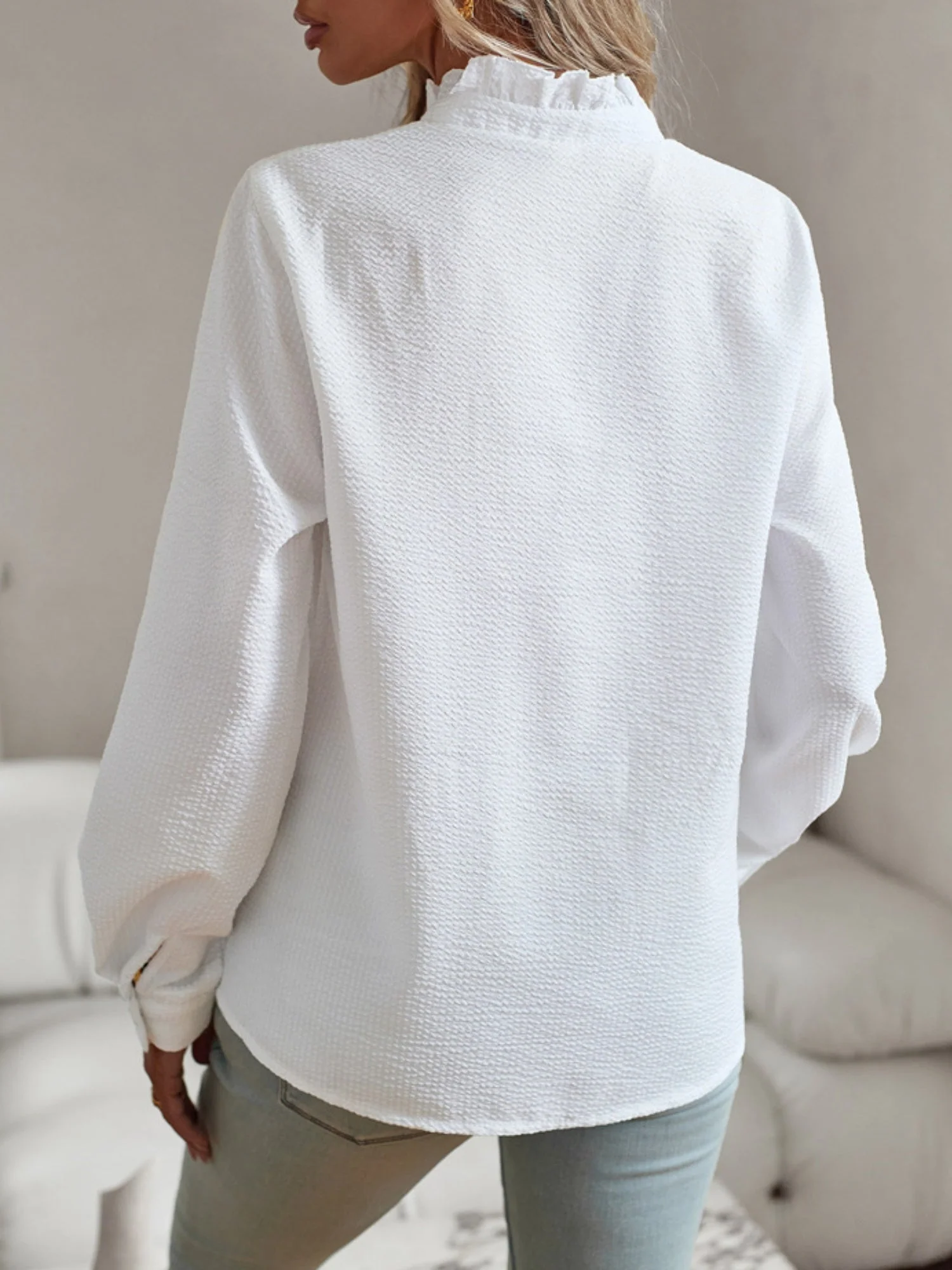 Stripes Crimp Trim Commuting Shirts - Image 9
