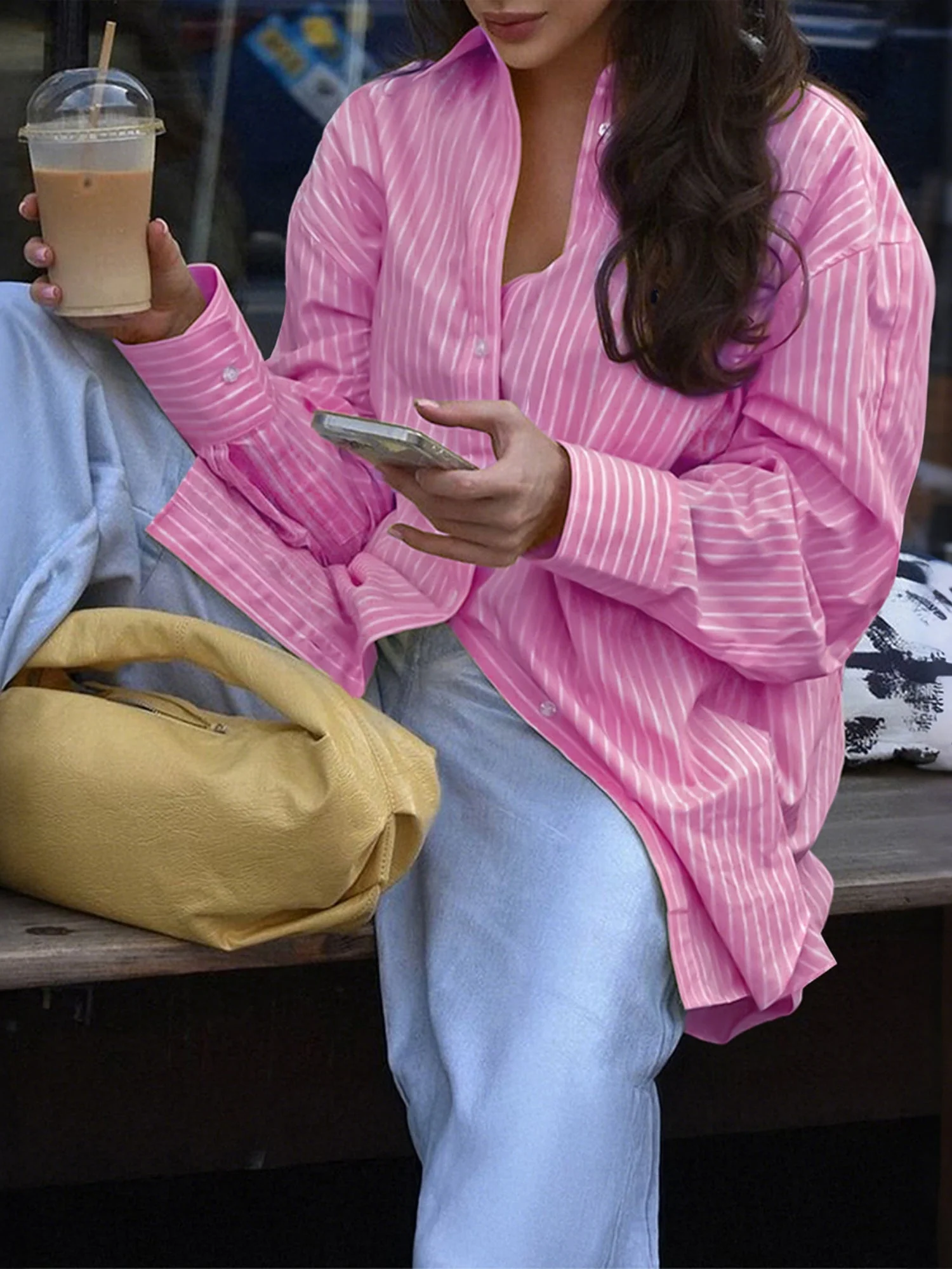 Stripes Buttons Long Sleeves Shirts - Image 5