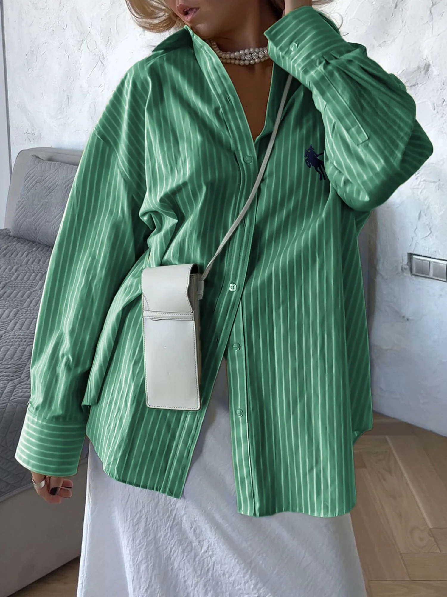 Stripes Buttons Long Sleeves Shirts - Image 8