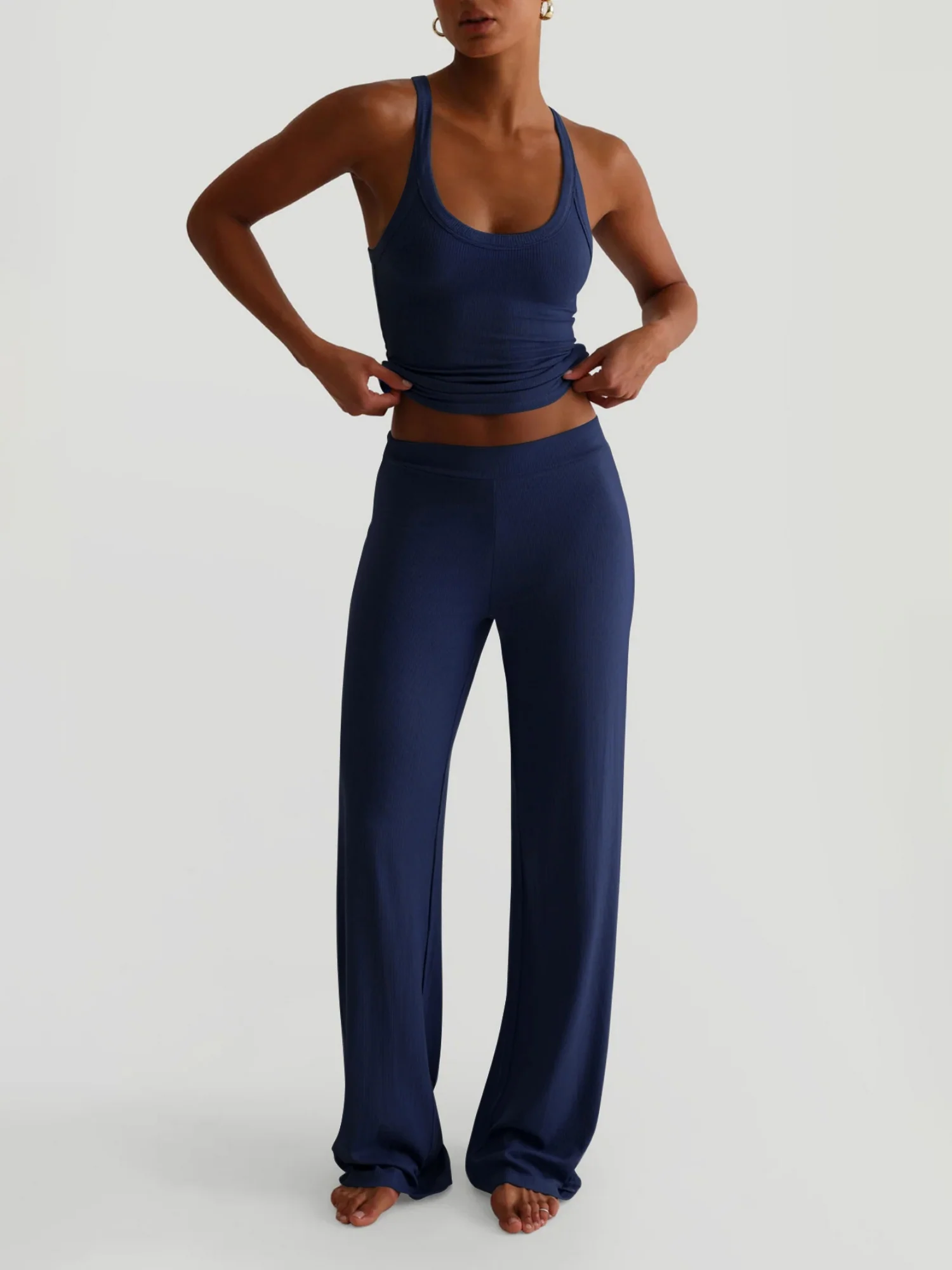 Tank Top Bodycon Trousers Exercise Yoga 2-piece Sets - Image 3