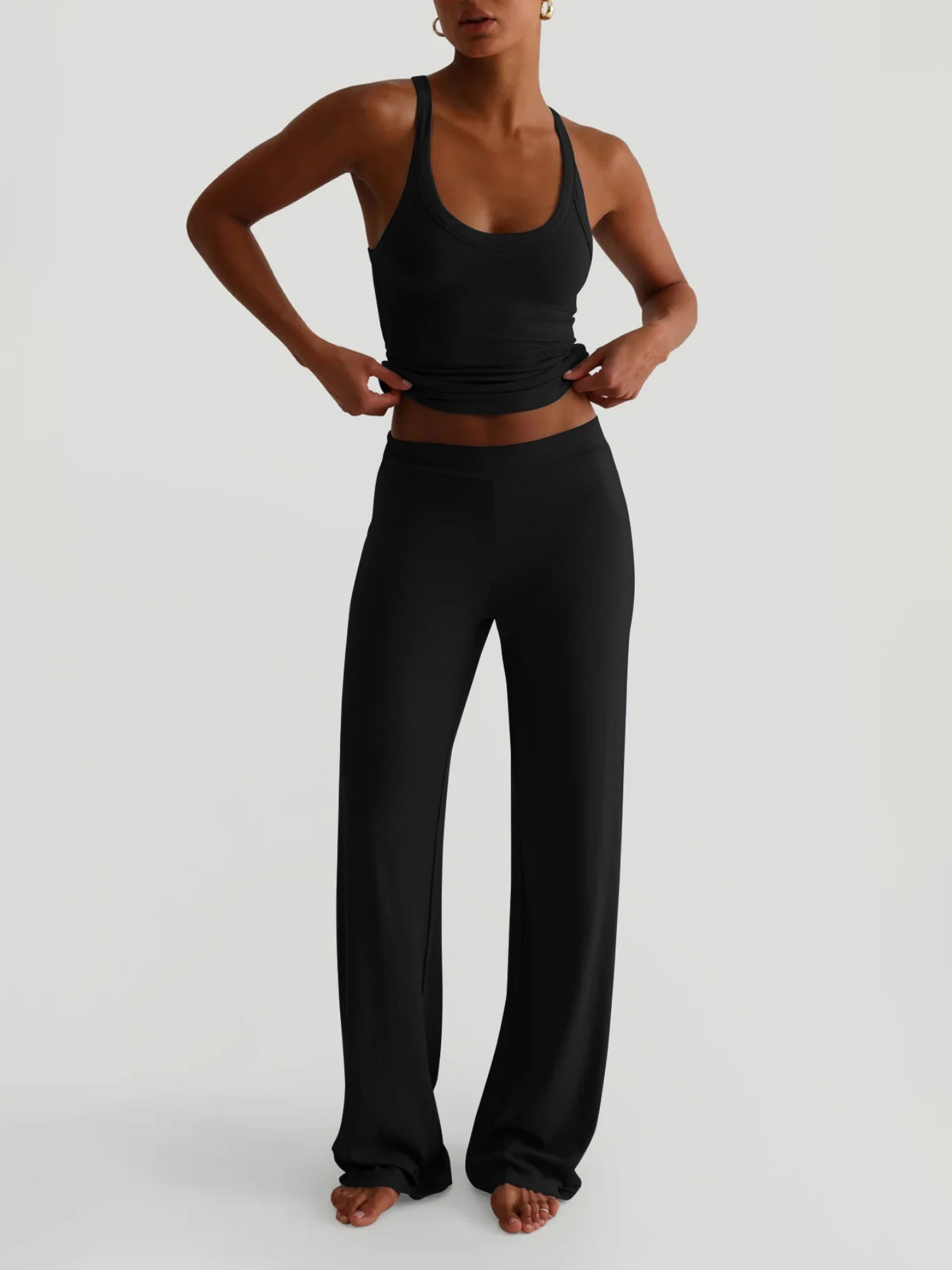 Tank Top Bodycon Trousers Exercise Yoga 2-piece Sets - Image 4