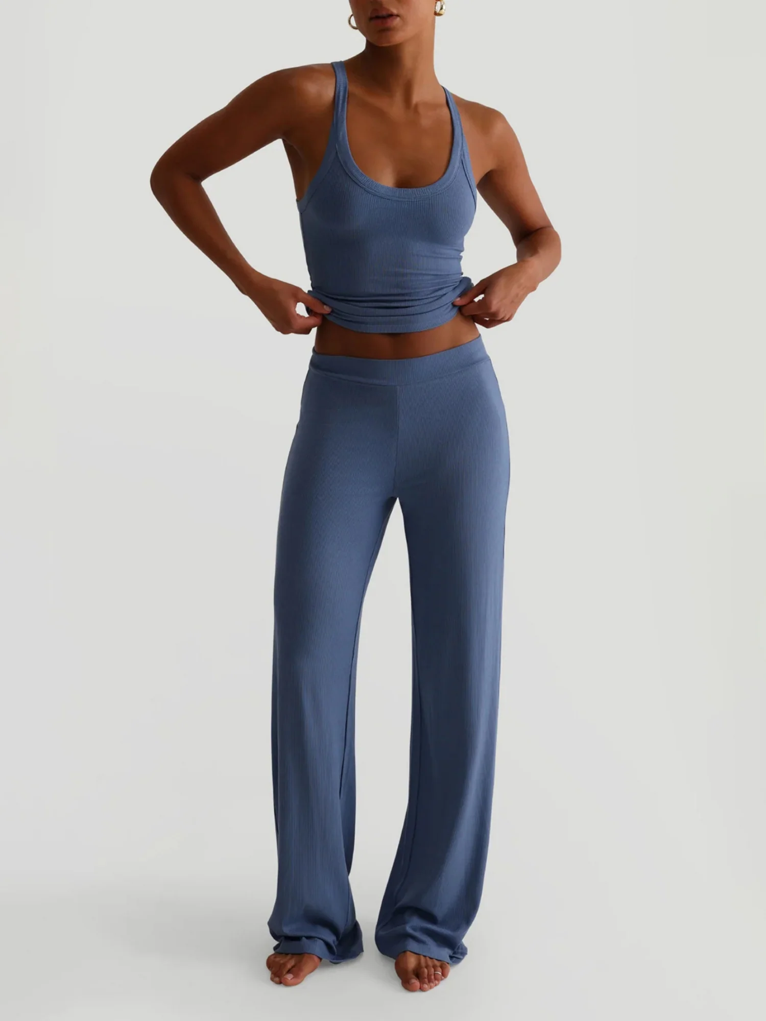 Tank Top Bodycon Trousers Exercise Yoga 2-piece Sets - Image 6
