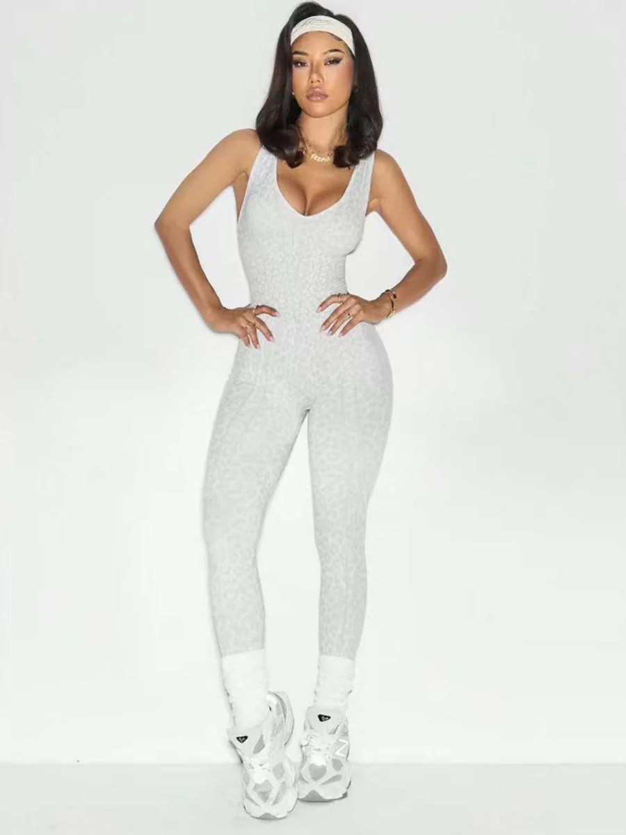 Leopard Print Cross Link Seamless Yoga Clothes Fitness Jumpsuits - Image 20