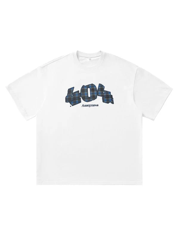 Number Plaid Printed Loose-fit T-shirts - Image 6