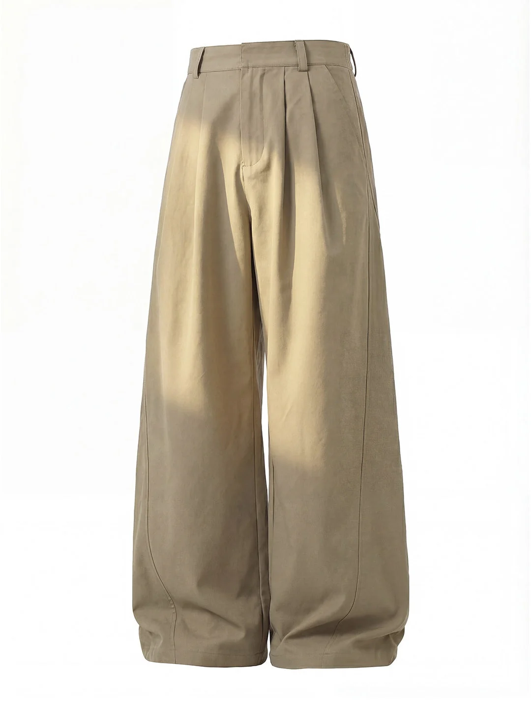 Segmentation Gathering Loose-fit Straight-fit Pants - Image 9