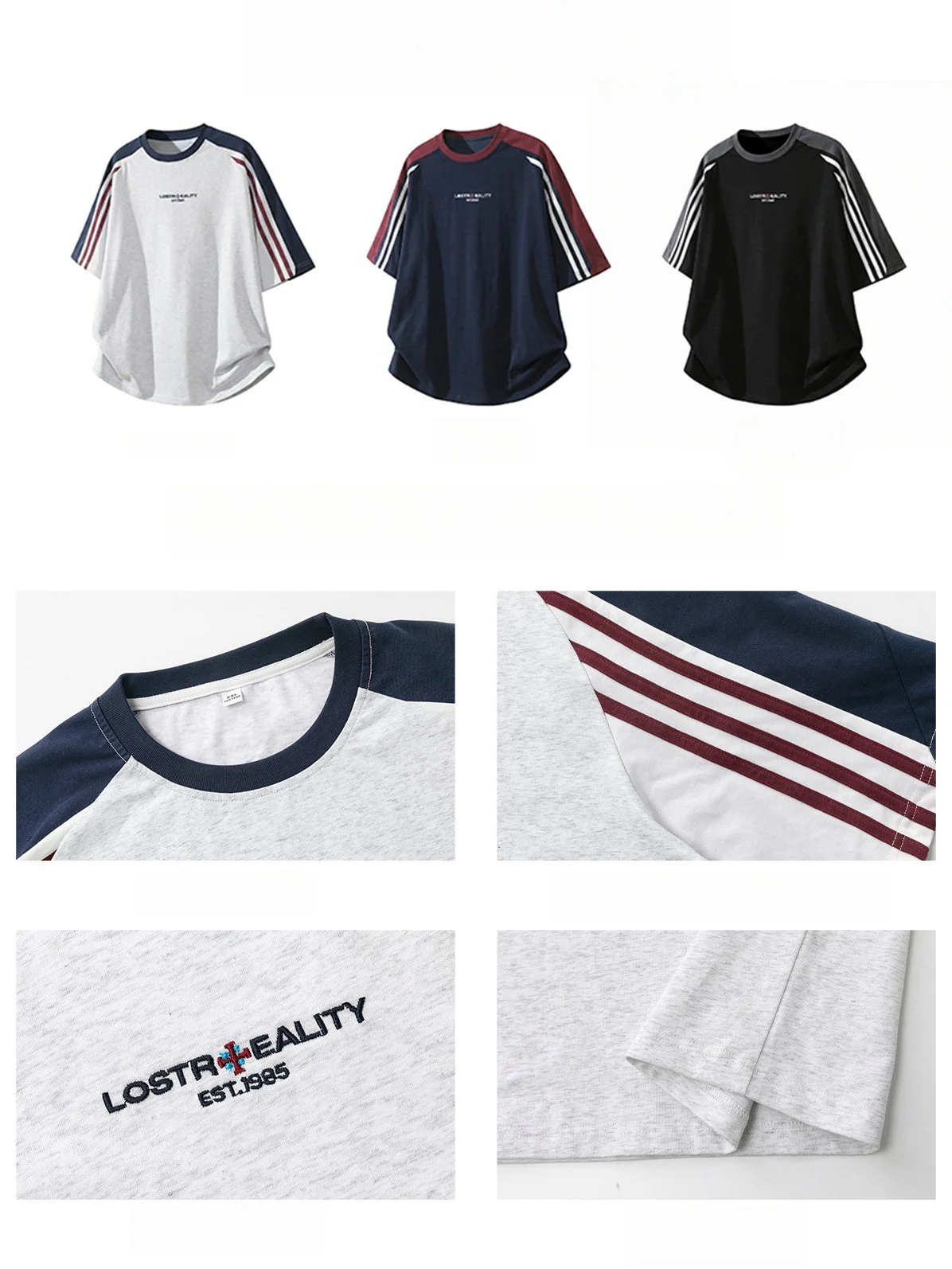 Color-blocked Ins Patchwork T-shirts - Image 4