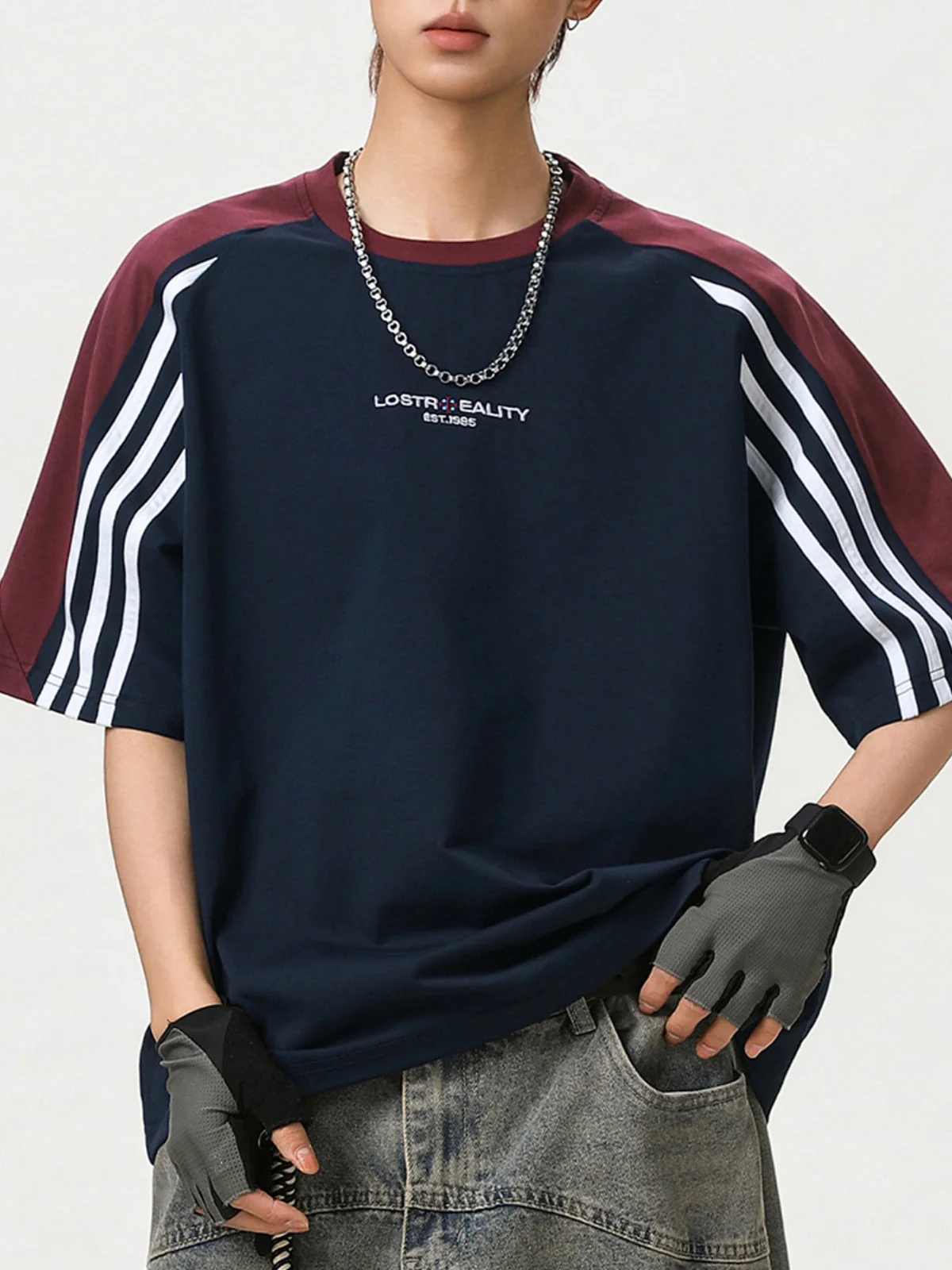 Color-blocked Ins Patchwork T-shirts - Image 6