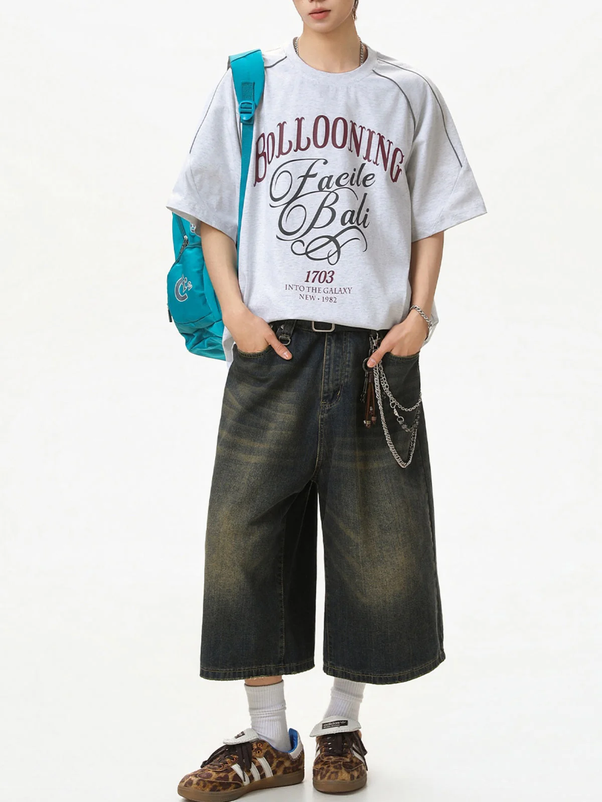 Color-blocked Letter Printed T-shirts - Image 4