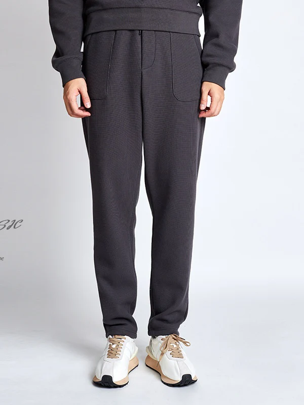 Simple Drawstring Straight-fit Sports Pants