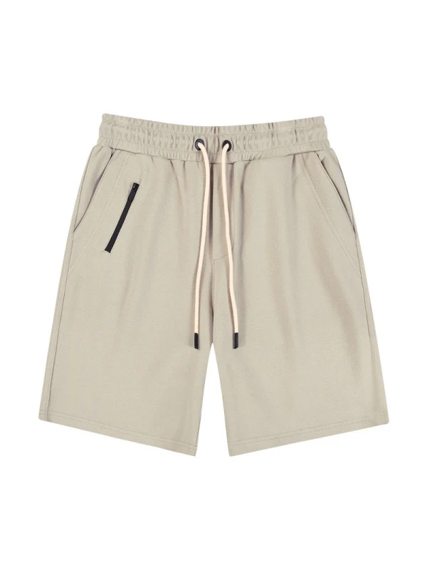 Fake Zipper Sports Drawstring Five Points Shorts - Image 2