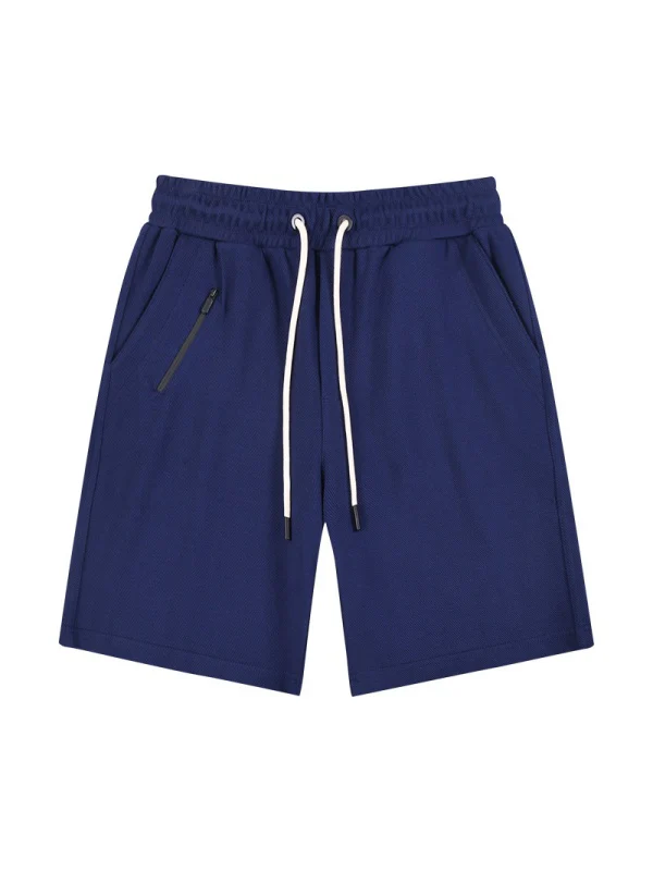 Fake Zipper Sports Drawstring Five Points Shorts - Image 8