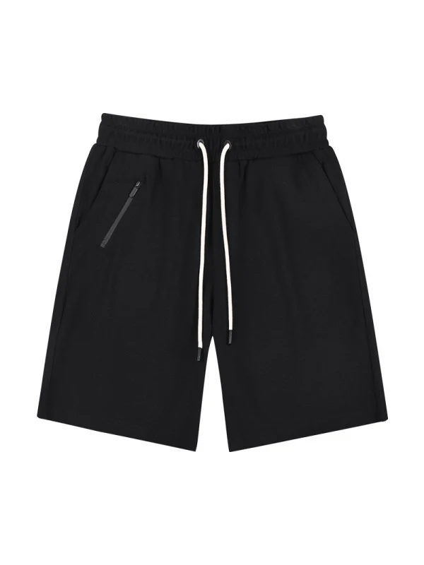 Fake Zipper Sports Drawstring Five Points Shorts - Image 9