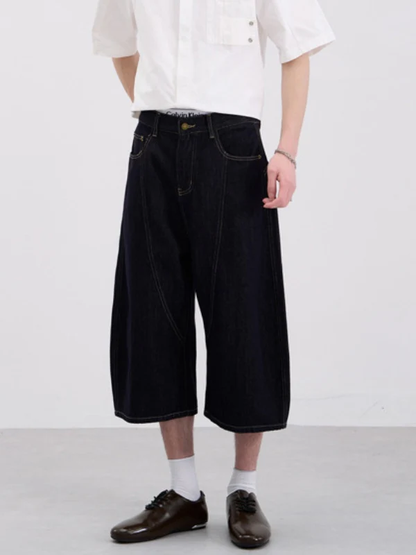 Denim Baggy Wide-leg 7 Points Shorts