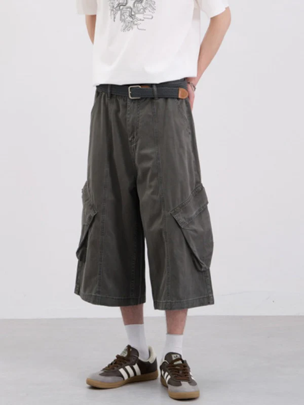 Retro Vintage Distressed Large Pockets Tooling 7 Points Shorts