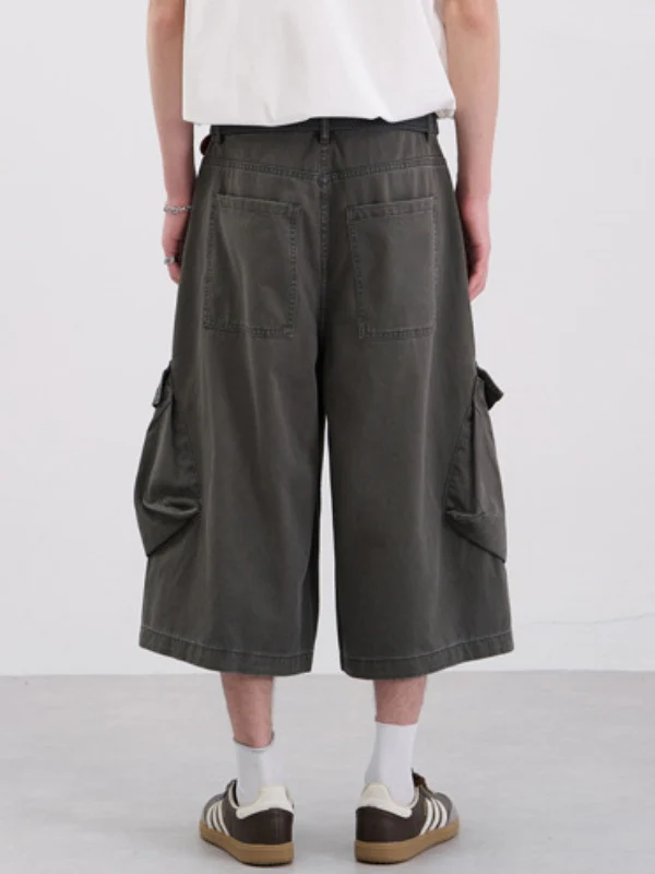 Retro Vintage Distressed Large Pockets Tooling 7 Points Shorts - Image 3