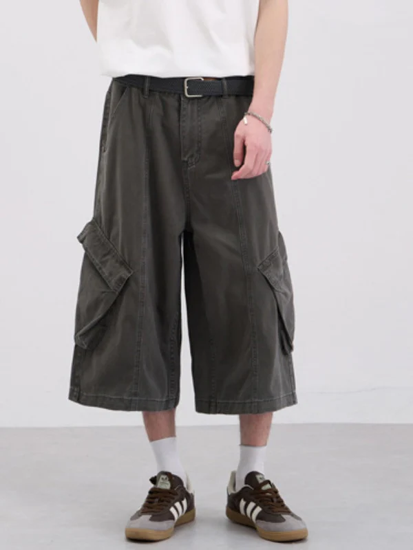 Retro Vintage Distressed Large Pockets Tooling 7 Points Shorts - Image 4
