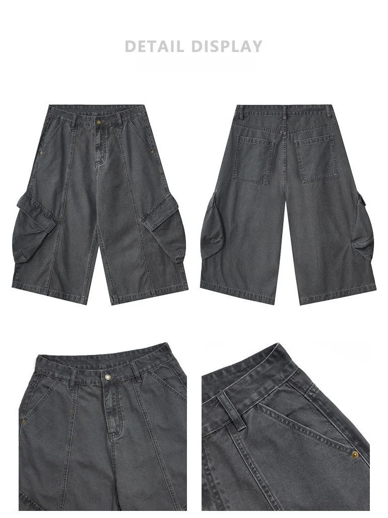 Retro Vintage Distressed Large Pockets Tooling 7 Points Shorts - Image 5