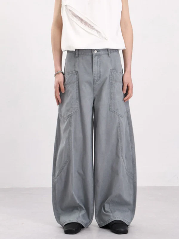 Patchwork Scimitar Baggy Wide-leg Pants - Image 2