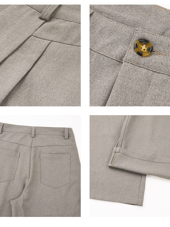 Old Money Style Stereo Pleating Dress Pants Pants - Image 3