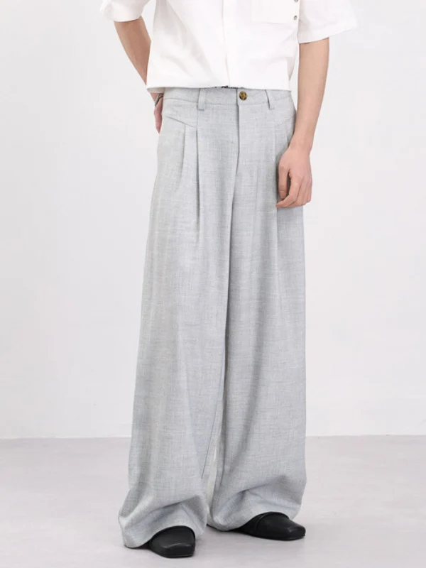 Old Money Style Stereo Pleating Dress Pants Pants - Image 4