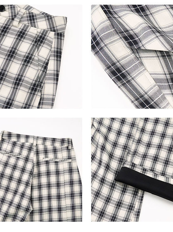 Old Money Style Plaid Machete Baggy Dress Pants Pants - Image 3