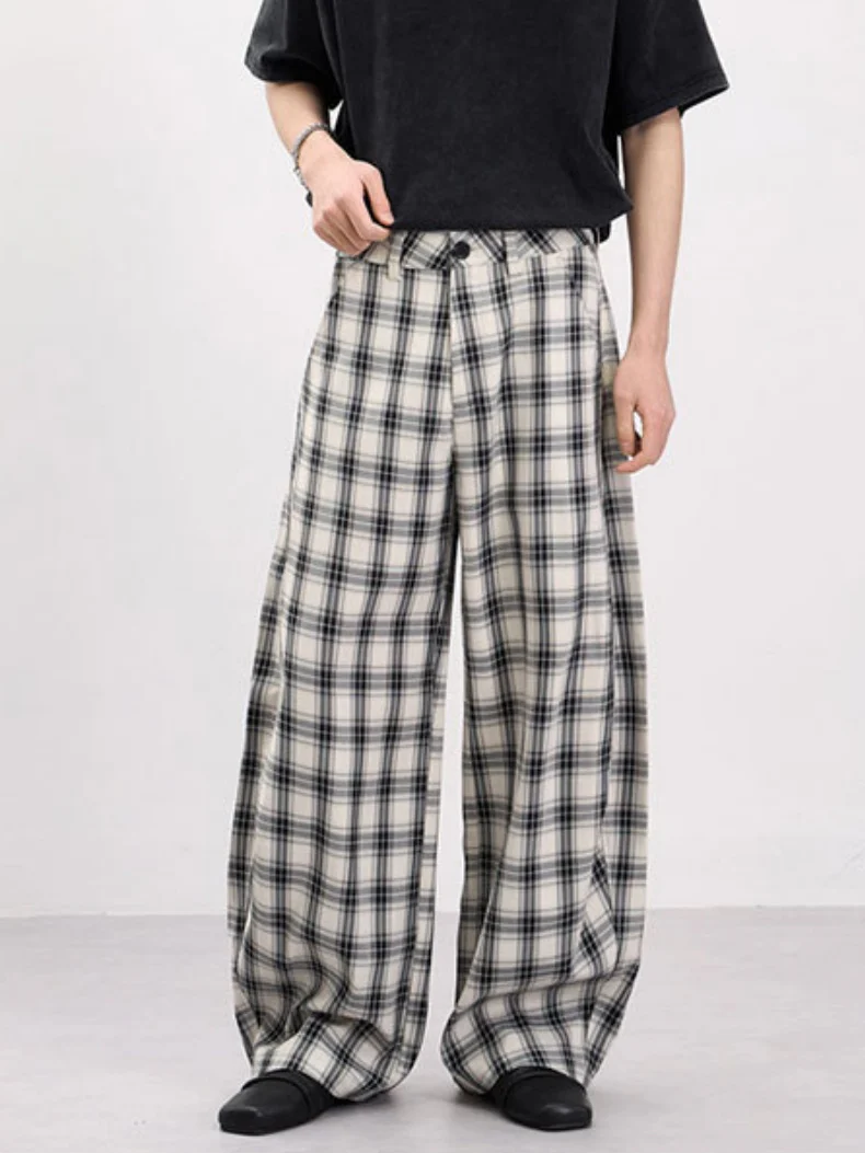 Old Money Style Plaid Machete Baggy Dress Pants Pants - Image 4