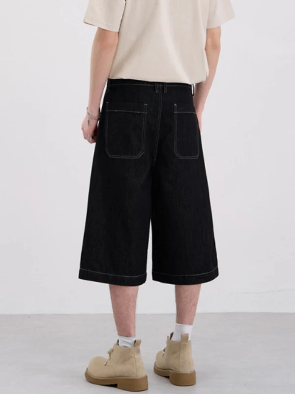 Washed Denim 7 Points Shorts - Image 3
