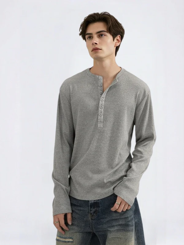Retro Henry Collar Boxy T-shirts