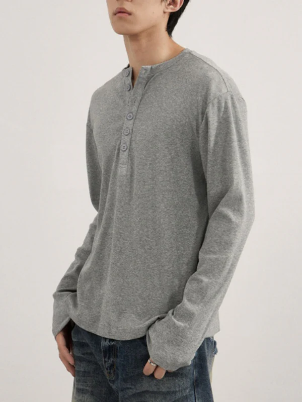 Retro Henry Collar Boxy T-shirts - Image 2