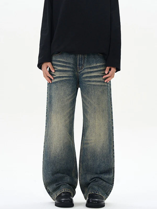 Washed Cat Whiskers Vintage Jeans - Image 2