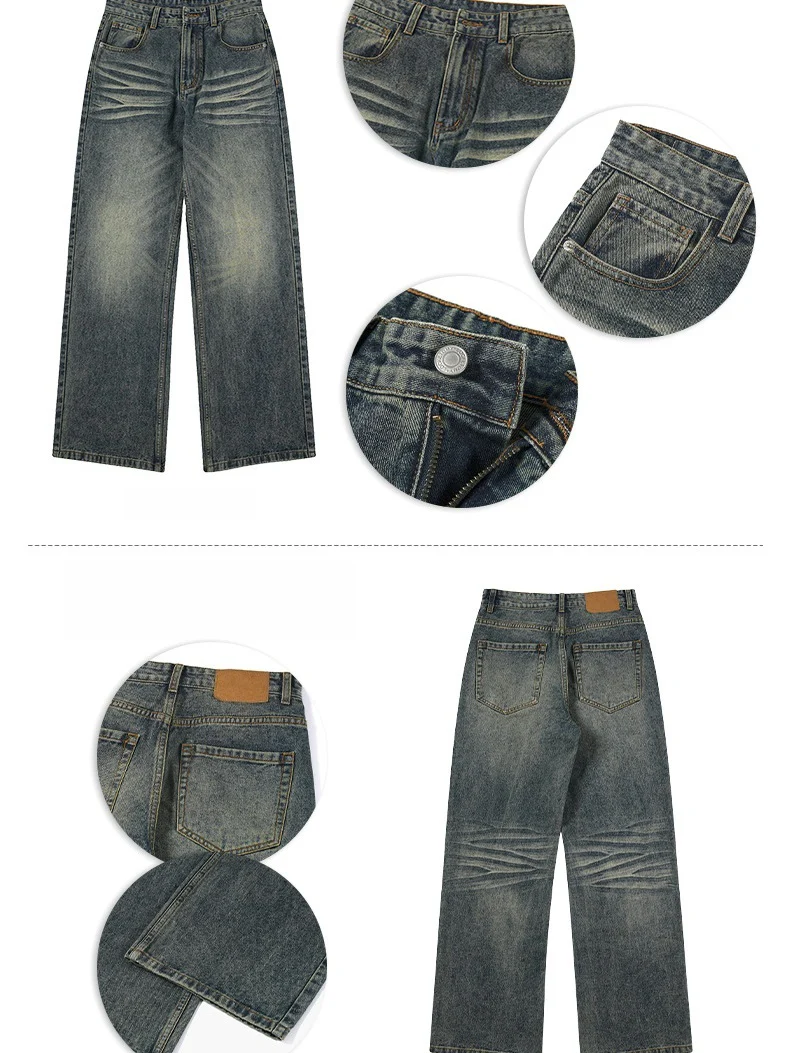 Washed Cat Whiskers Vintage Jeans - Image 4