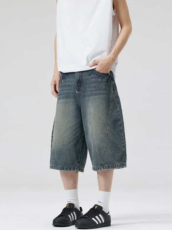 Retro Lightning Machete 7 Points Denim Shorts - Image 2