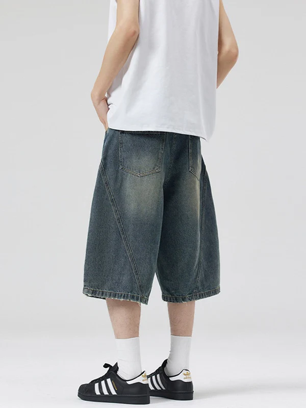 Retro Lightning Machete 7 Points Denim Shorts - Image 4