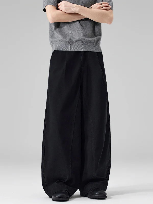Arc Segmentation Design Washed Pants - Image 4