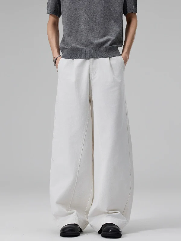 Arc Segmentation Design Washed Pants - Image 5