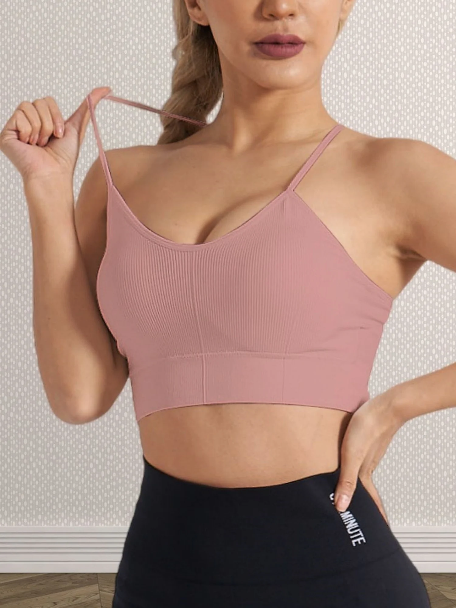 Cross-back Beauty Yoga Vest Thin Straps Worn As Outerwear Sports Bra
