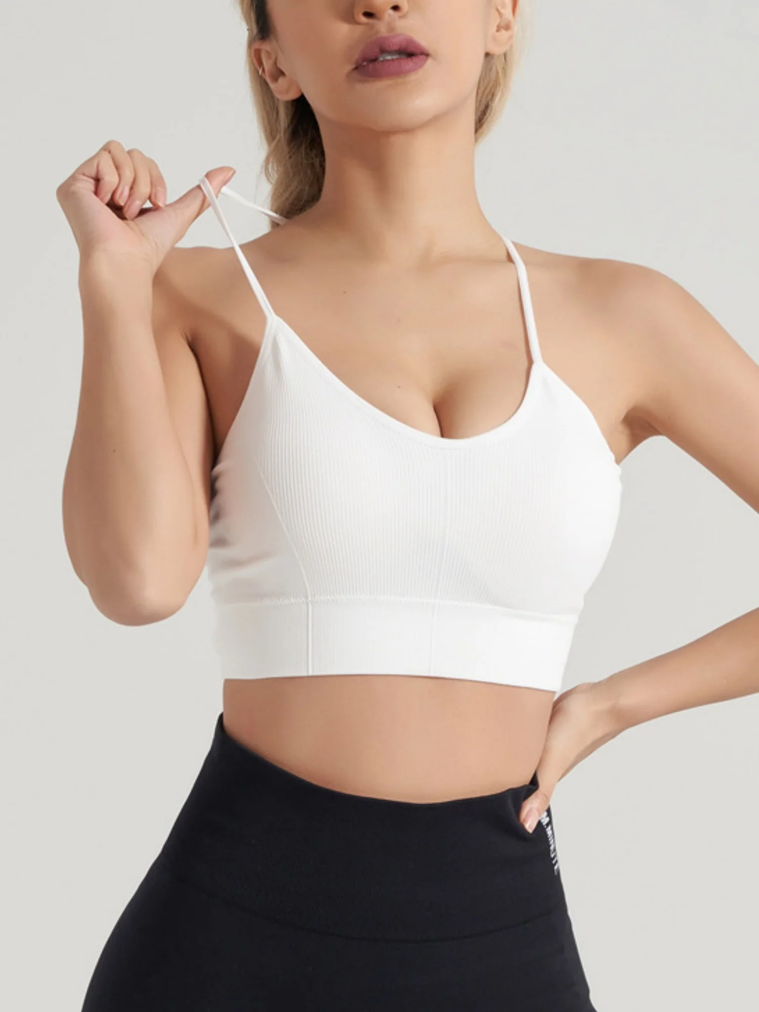 Cross-back Beauty Yoga Vest Thin Straps Worn As Outerwear Sports Bra - Image 5