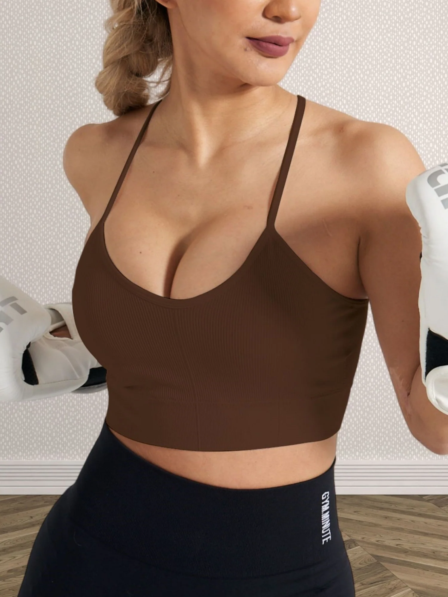 Cross-back Beauty Yoga Vest Thin Straps Worn As Outerwear Sports Bra - Image 7