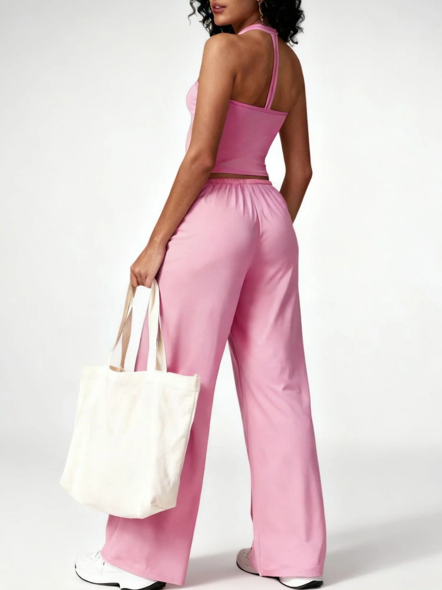 Quick-drying Halter Top Bodycon Trousers Exercise Yoga 2-piece Sets - Image 2