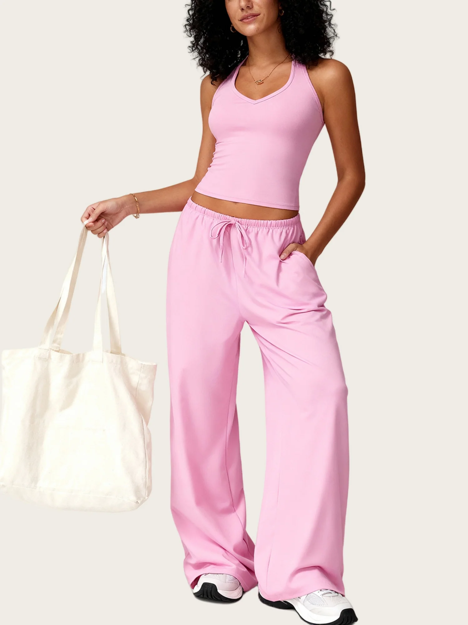 Quick-drying Halter Top Bodycon Trousers Exercise Yoga 2-piece Sets - Image 3