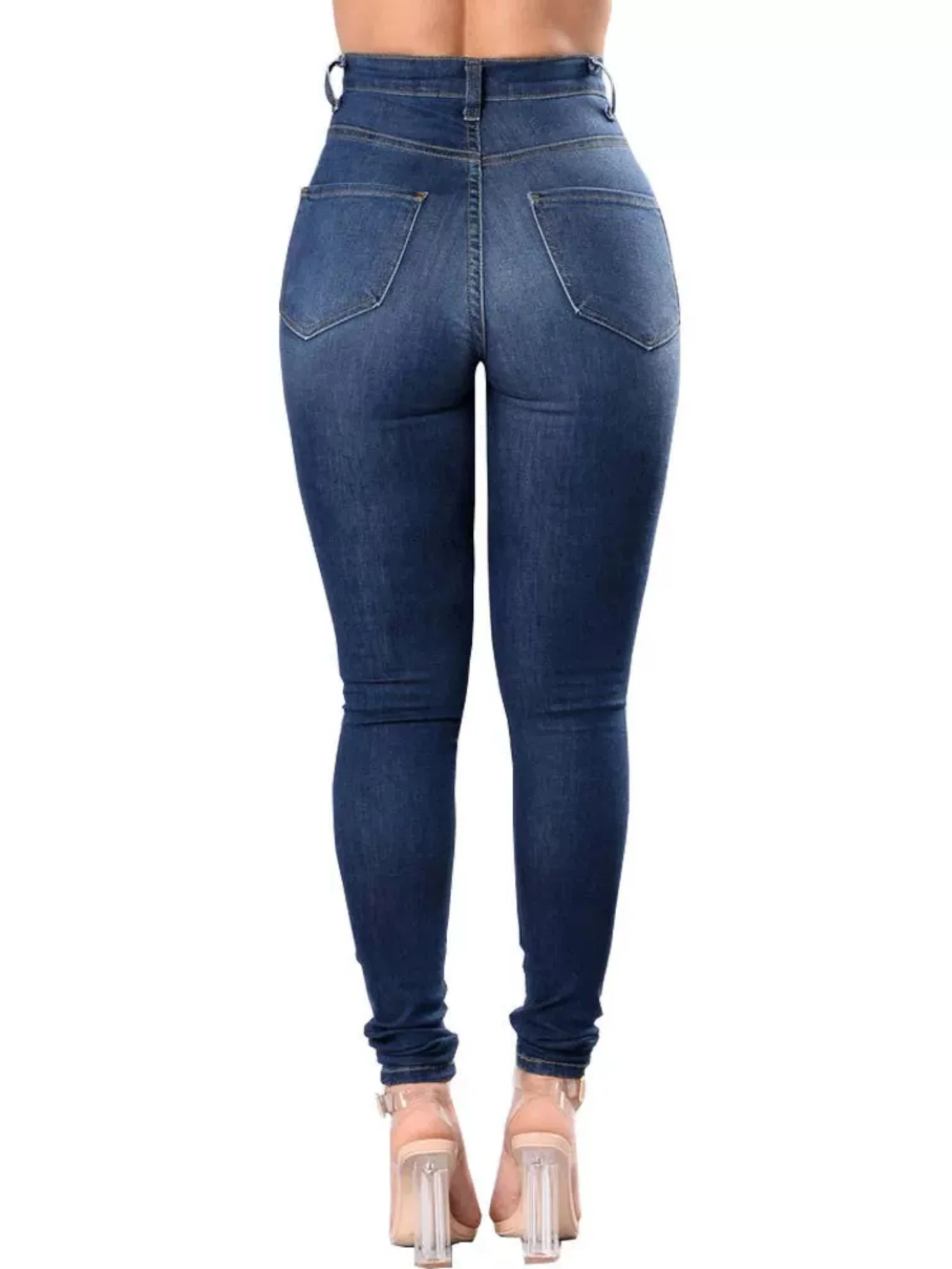 Hole Stretch Slimming Pencil Pants Jeans - Image 6
