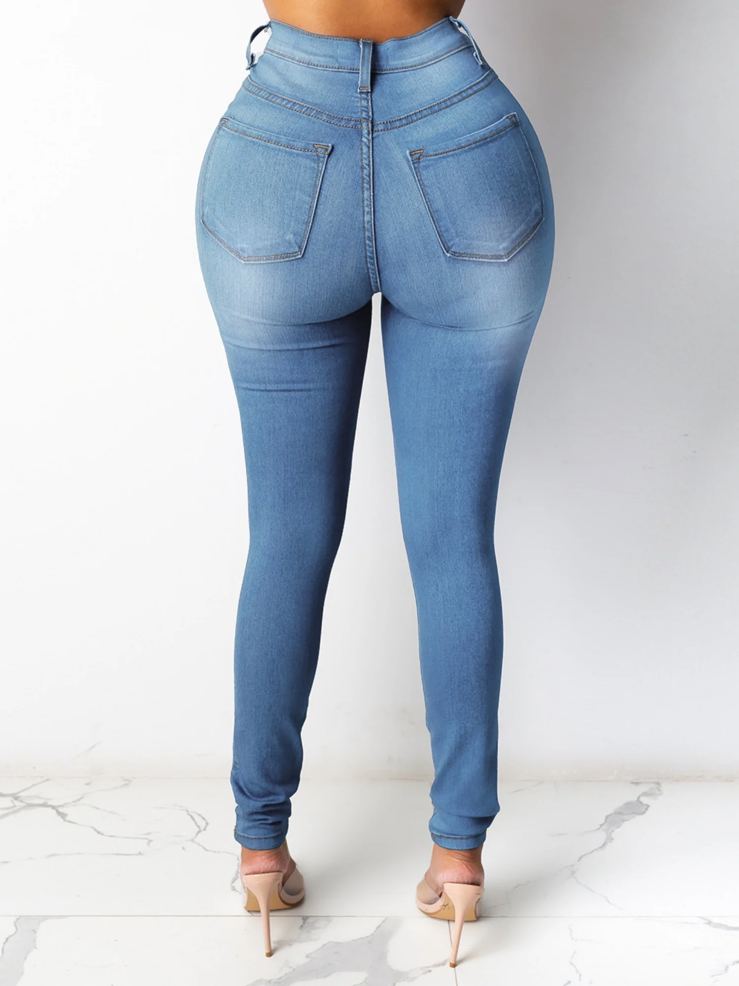 Stretch High-waisted And Slimming Pencil Pants Jeans - Image 2